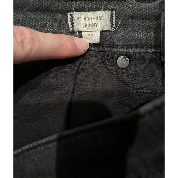 Madewell Black 9" High Riser Skinny Distressed Jeans Women’s Size 29 - Picture 6 of 7